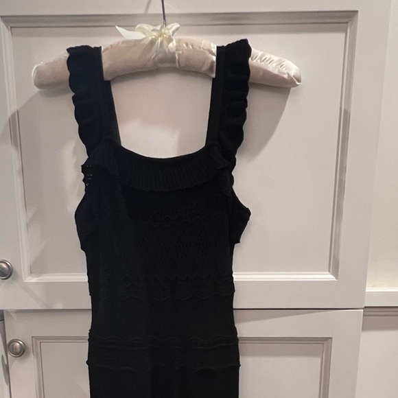 MILLY Pointelle Knit Midi Dress, Mint Condition (black, size P) - Picture 6 of 7